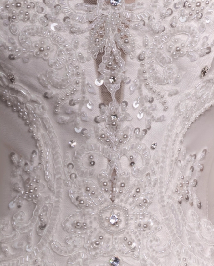 "The Seraphina" | Off Shoulder Sweetheart Neckline A-Line Satin Wedding Ball Gown - 图片 6