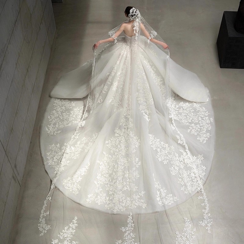 The Royal Portrait Ball Gown | Ivory Embroidered & Beaded Lace Court Wedding Dress | Marisa - 图片 6